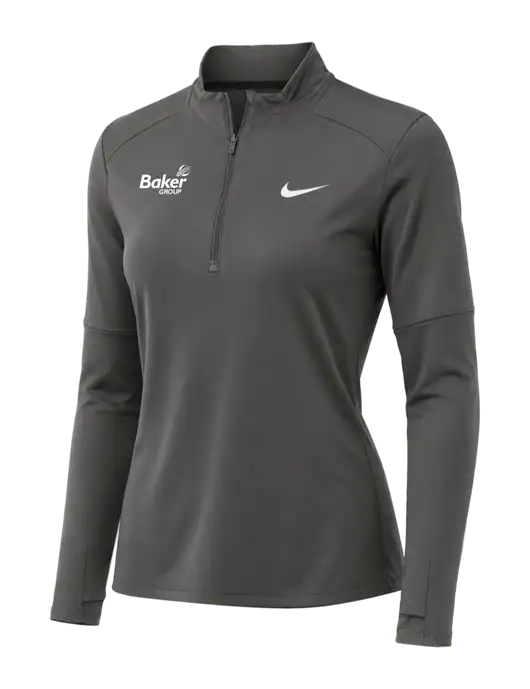 Nike Dark Grey Womens Dri-FIT Element 1/2-Zip Pullover w/Baker Group Logo