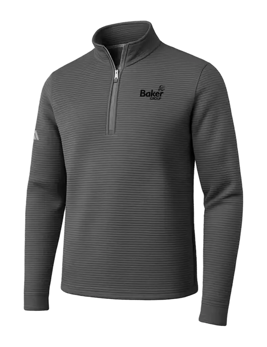 Adidas Medium Grey Spacer Quarter-Zip Pullover w/Baker Group Logo