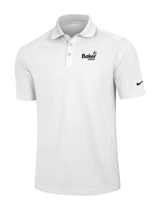 Nike White Dri-FIT Classic Polo w/Baker Group Logo