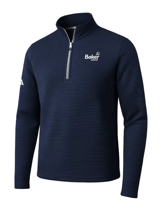 Adidas Navy Spacer Quarter-Zip Pullover w/Baker Group Logo