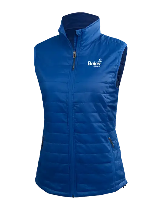 Womens Packable Royal Puffy Vest w/Baker Group Logo