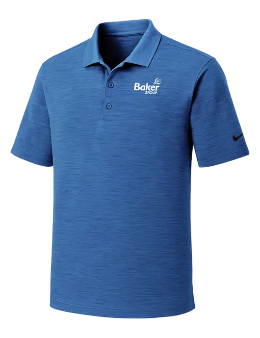Nike Dri-FIT Royal Striated Polo w/Baker Group Logo
