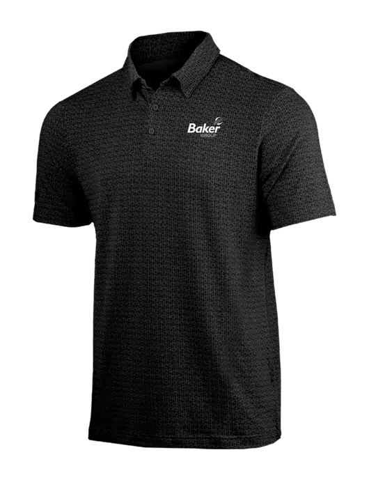 Adidas Black Printed Blend Polo w/Baker Group Logo