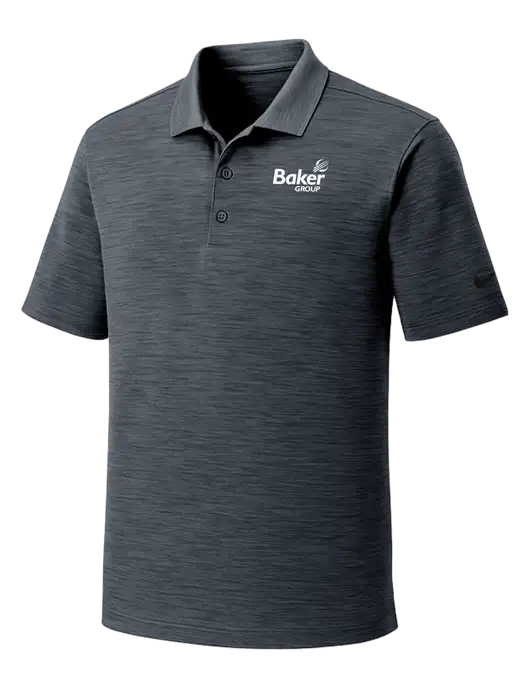 Nike Dri-FIT Dark Grey Striated Polo w/Baker Group Logo