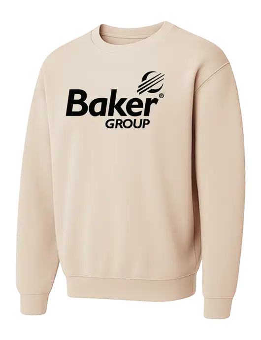 Comfort Colors Garment-Dyed Lightweight Ivory Fleece Crewneck Sweatshirt w/Baker Group Logo