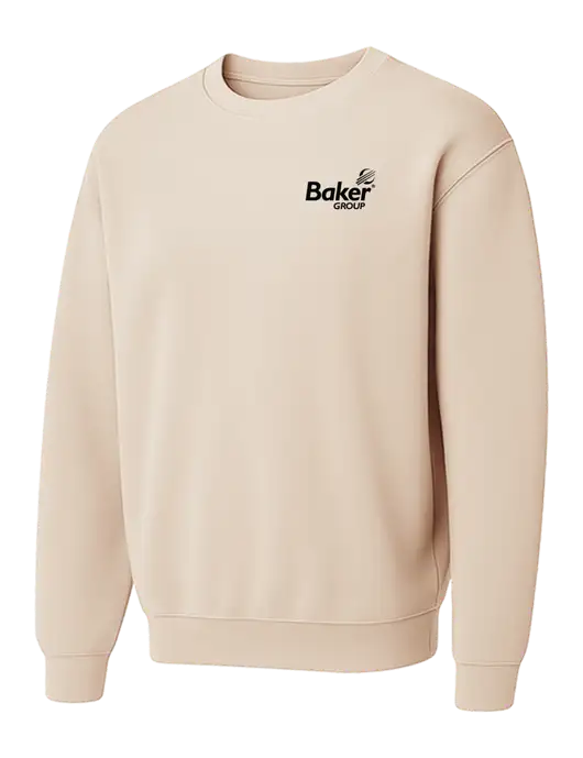 Comfort Colors Garment-Dyed Lightweight Ivory Fleece Crewneck Sweatshirt w/Baker Group Logo