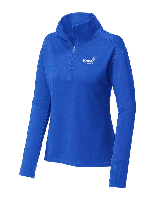 Womens Sport-Wick Flex Fleece Royal Blue 1/4-Zip w/Baker Group Logo