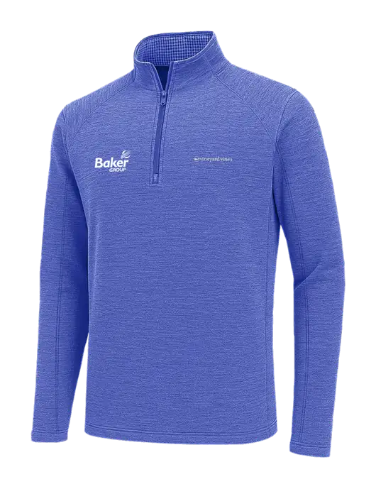 Vineyard Vines Light Royal Heather Sankaty Quarter-Zip Pullover
 w/Baker Group Logo