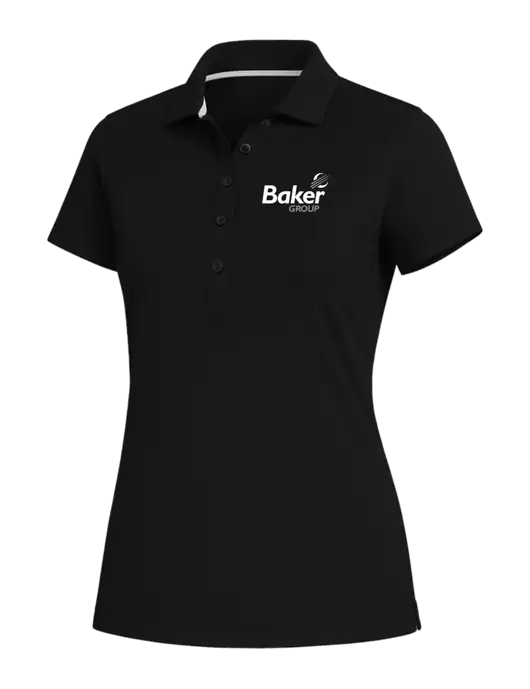 Fairway & Greene Womens Black Claire Tech Polo w/Baker Group Logo