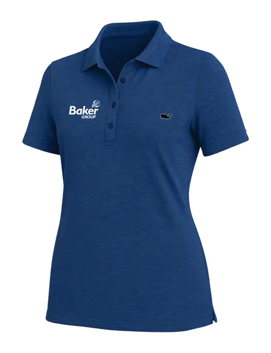 Vineyard Vines Womens Light Navy Blue Edgartown Pique Polo w/Baker Group Logo