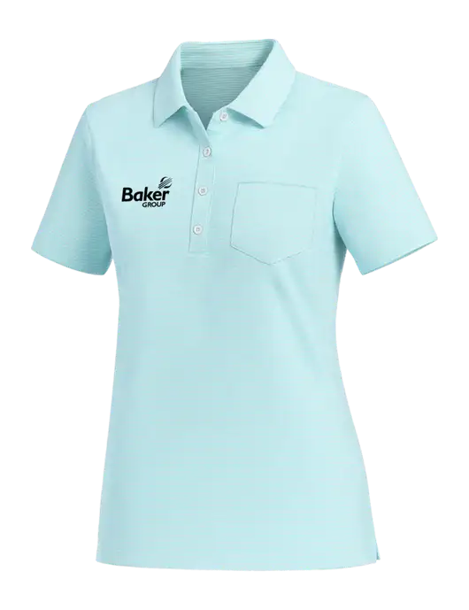 Vineyard Vines Womens Very Light Sapphire Fanshell Polo  w/Baker Group Logo