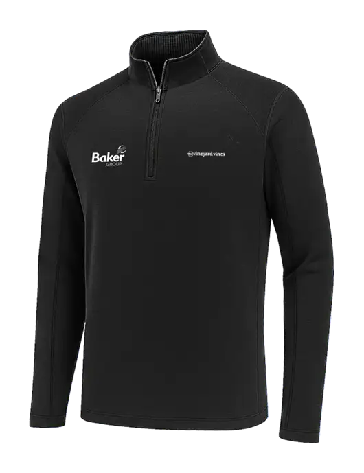 Vineyard Vines Black Sankaty Quarter-Zip Pullover
 w/Baker Group Logo