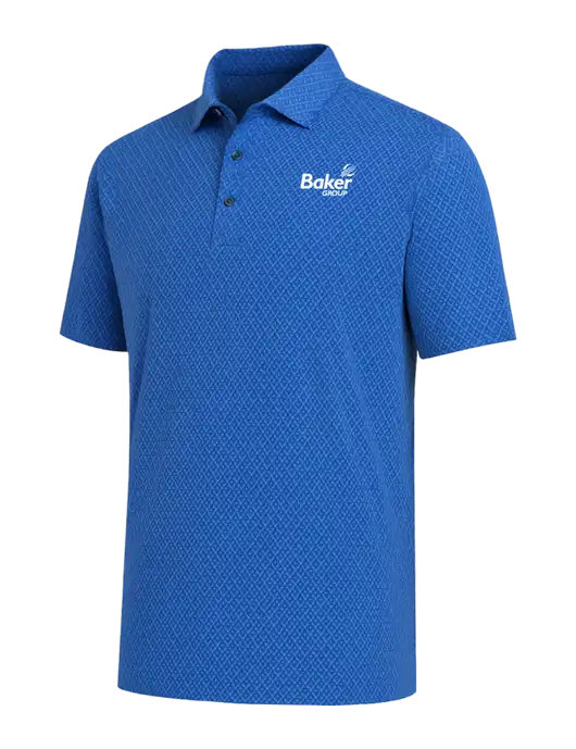 Callaway All-Over Stitched Royal Chev Polo  w/Baker Group Logo