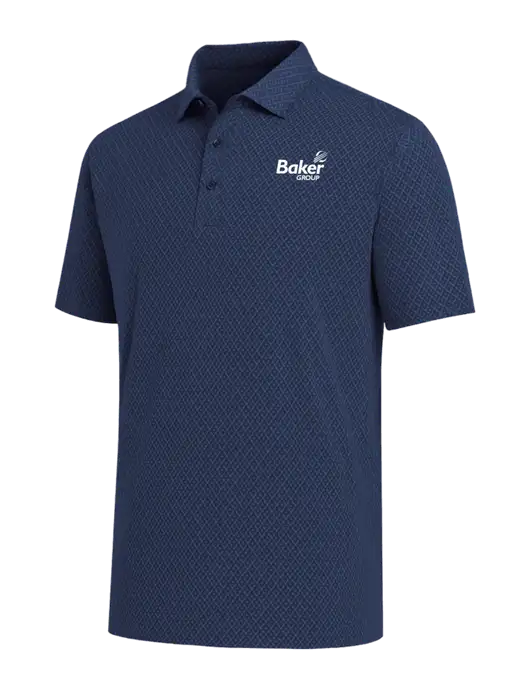 Callaway All-Over Stitched Dark Navy Chev Polo  w/Baker Group Logo