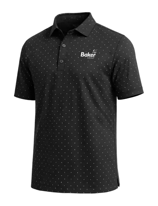 Callaway Micro Chev Black Print Polo w/Baker Group Logo