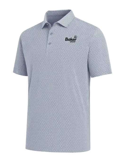Callaway All-Over Stitched Medium Grey Chev Polo  w/Baker Group Logo