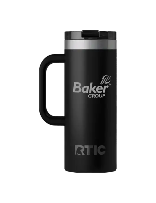 RTIC Road Trip 20 oz Black Travel Mug w/Baker Group Logo