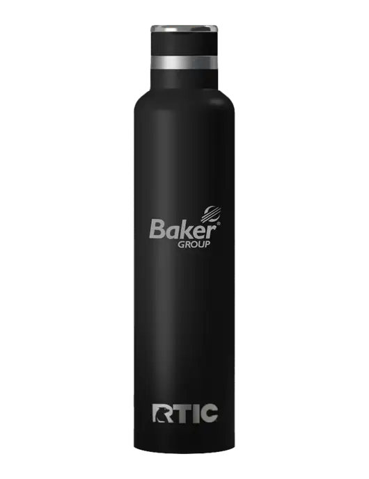 RTIC Journey 26 oz Black Bottle w/Baker Group Logo