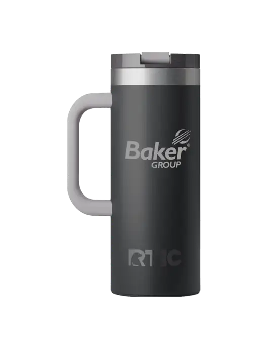 RTIC Road Trip 20 oz Charcoal Travel Mug w/Baker Group Logo