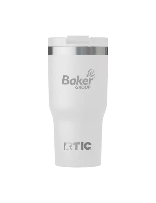 RTIC Essential 20 oz White Tumbler w/Baker Group Logo