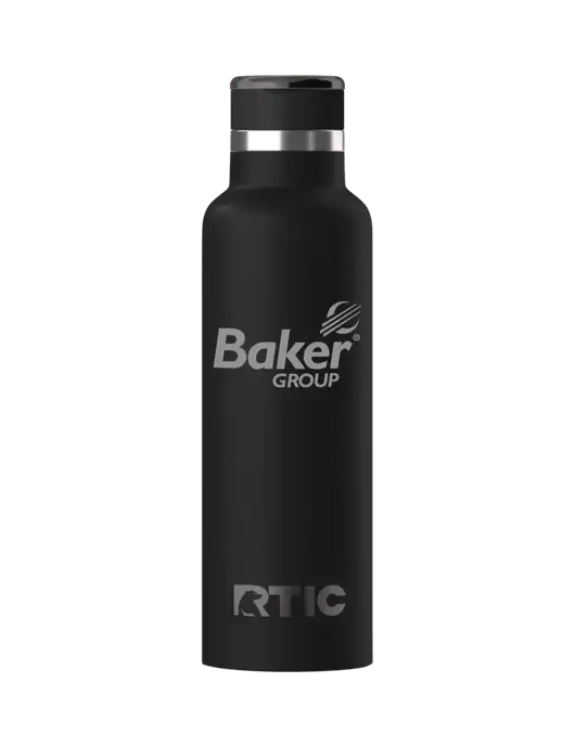RTIC Journey 20 oz Black Bottle w/Baker Group Logo