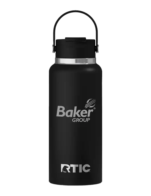 RTIC Outback 32 oz Black Bottle w/Baker Group Logo