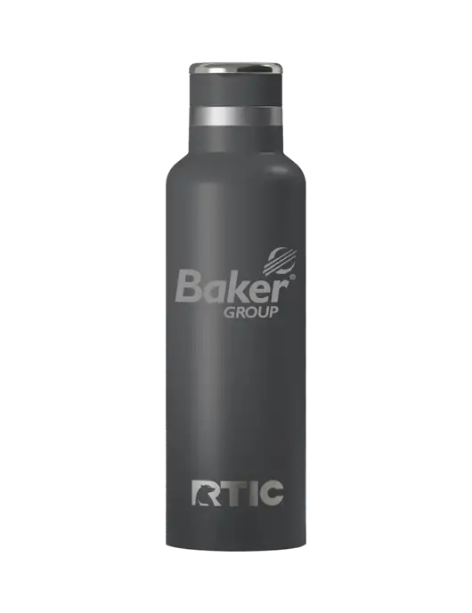 RTIC Journey 20 oz Charcoal Bottle w/Baker Group Logo