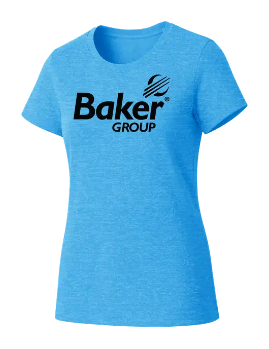 Womens Seriously Soft Light Sapphire T-Shirt w/Baker Group Logo
