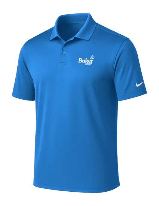 NIKE Light Royal Victory Solid Polo w/Baker Group Logo