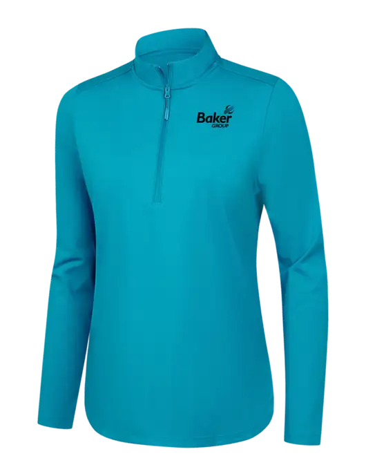  Womens Light Sapphire C-FREE Double Knit 1/4-Zip w/Baker Group Logo