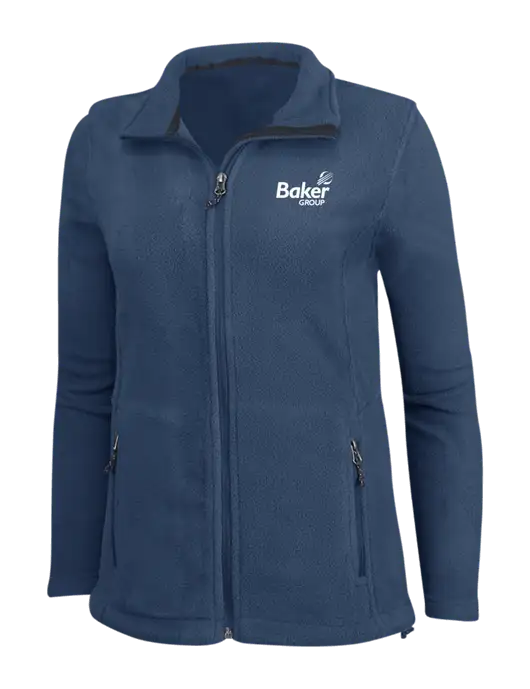 Womens Light Navy Fleece Jacket w/Baker Group Logo