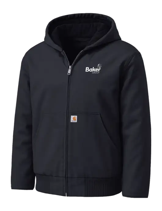 Carhartt Washed Duck Active Black Jacket w/Baker Group Logo