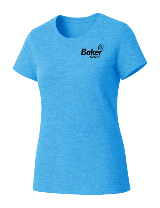 Womens Seriously Soft Light Sapphire T-Shirt w/Baker Group Logo