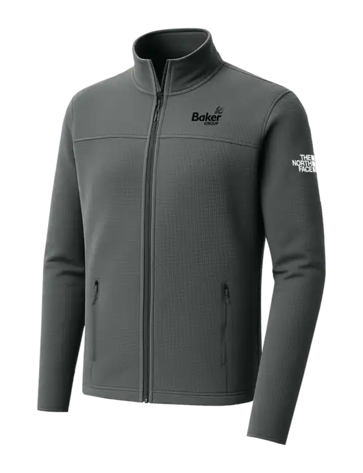 The North Face Aim Full-Zip Dark Medium Grey Fleece Jacket w/Baker Group Logo