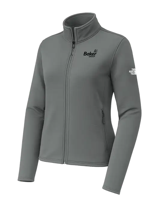 The North Face Womens Aim Full-Zip Dark Medium Grey Fleece Jacket w/Baker Group Logo