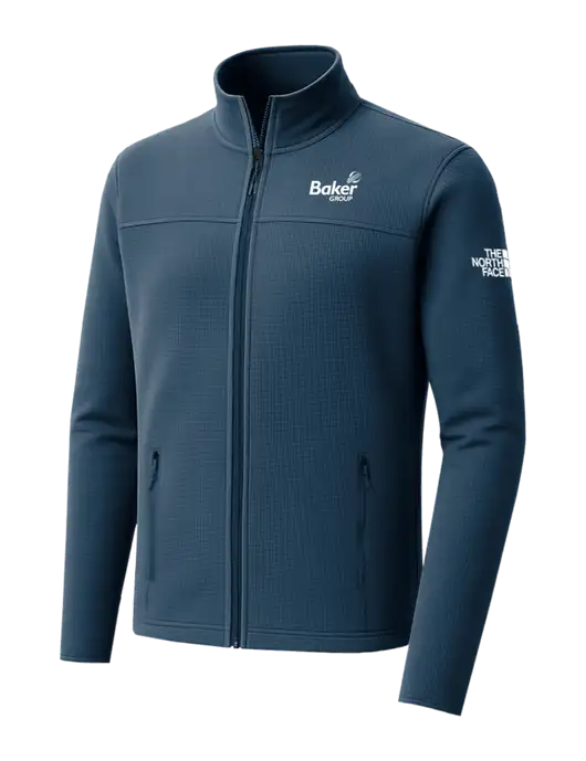 The North Face Aim Full-Zip Light Navy Fleece Jacket w/Baker Group Logo
