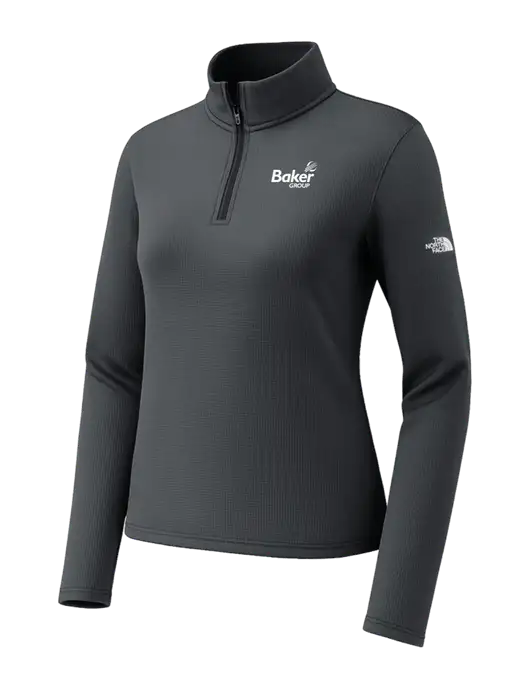 The North Face Womens Aim 1/4-Zip Charcoal Grey Fleece w/Baker Group Logo