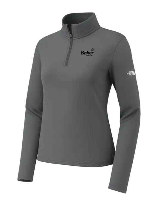 The North Face Womens Aim 1/4-Zip Dark Medium Grey Fleece w/Baker Group Logo