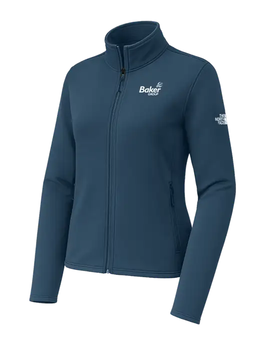 The North Face Womens Aim Full-Zip Light Navy Fleece Jacket w/Baker Group Logo