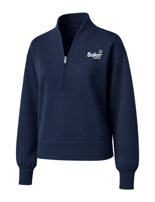 OGIO Womens Dark Navy Transcend 1/4-Zip w/Baker Group Logo