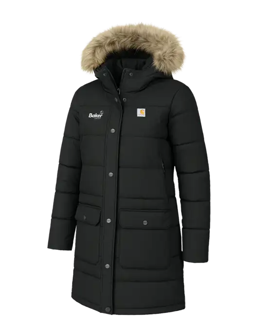 Carhartt Womens Montana Black Insulated Hooded Coat w/Baker Group Logo