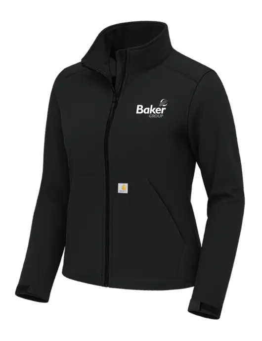 Carhartt Womens Rain Defender Black Soft Shell Jacket w/Baker Group Logo