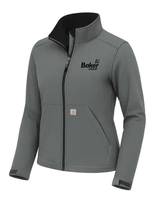 Carhartt Womens Rain Defender Dark Medium Grey Soft Shell Jacket w/Baker Group Logo