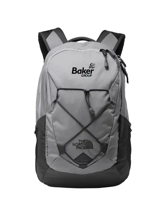 The North Face Light Grey/ Dark Grey Groundwork Backpack w/Baker Group Logo