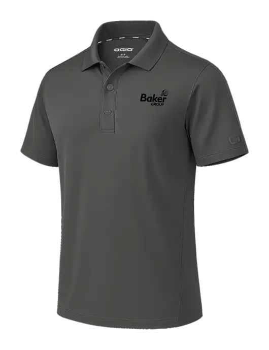 OGIO Envision Dark Medium Grey Polo w/Baker Group Logo