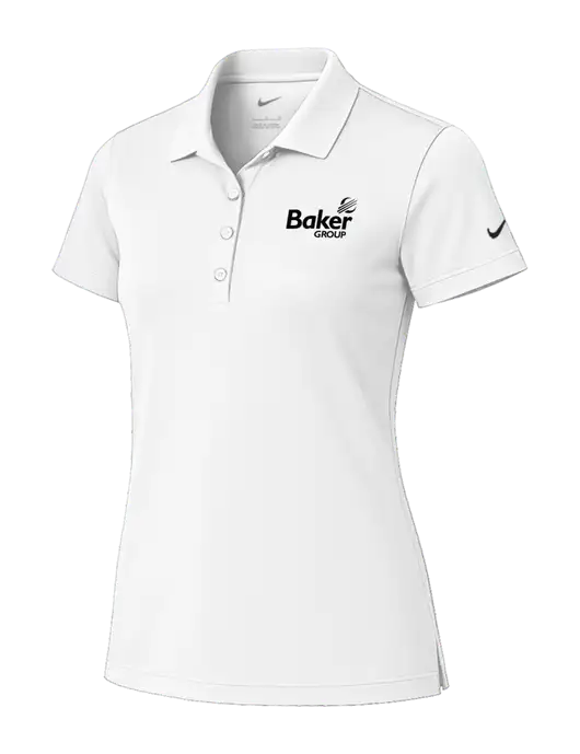Nike Womens White Tech Basic Dri-FIT Polo
 w/Baker Group Logo