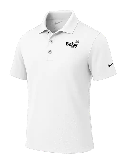 Nike White Tech Basic Dri-FIT Polo
 w/Baker Group Logo