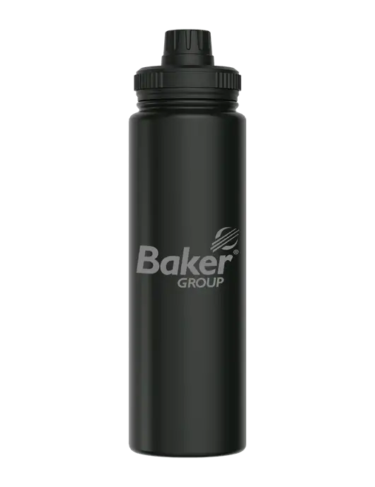 Liquid Life Black Sport Bottle w/Baker Group Logo