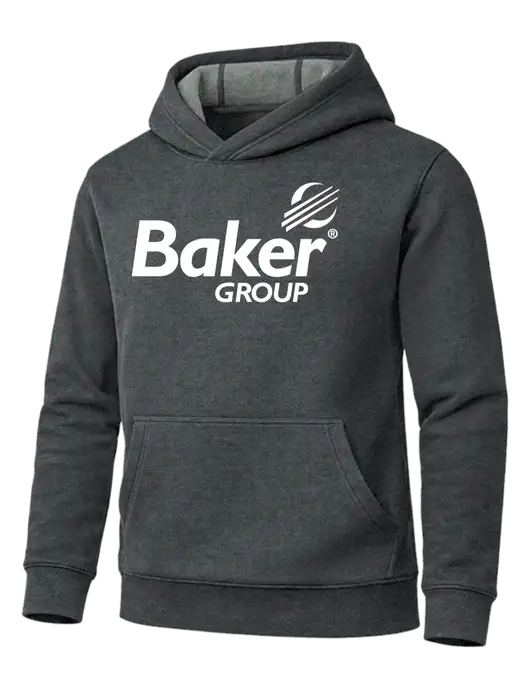 Cornerstone Charcoal Heather Tough Heavyweight Fleece Pullover Hoodie w/Baker Group Logo