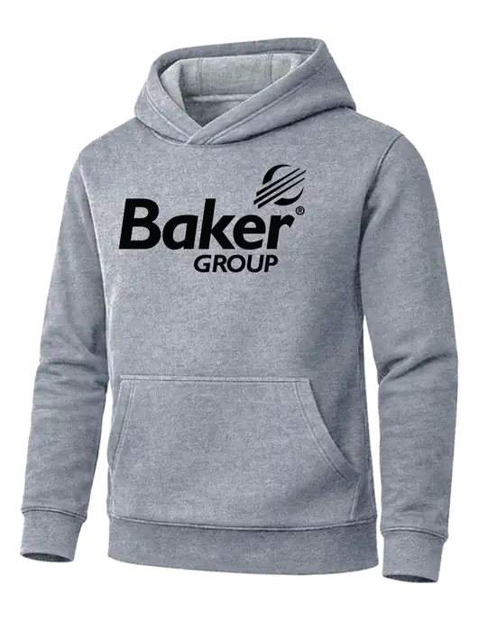 Cornerstone Light Grey Heather Tough Heavyweight Fleece Pullover Hoodie w/Baker Group Logo